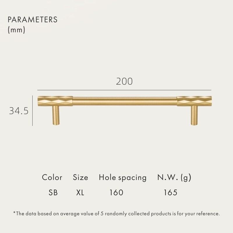 DIAMANTE / SOLID BRASS HANDLES / DIAMOND KNURL - Handle Shop Couture 