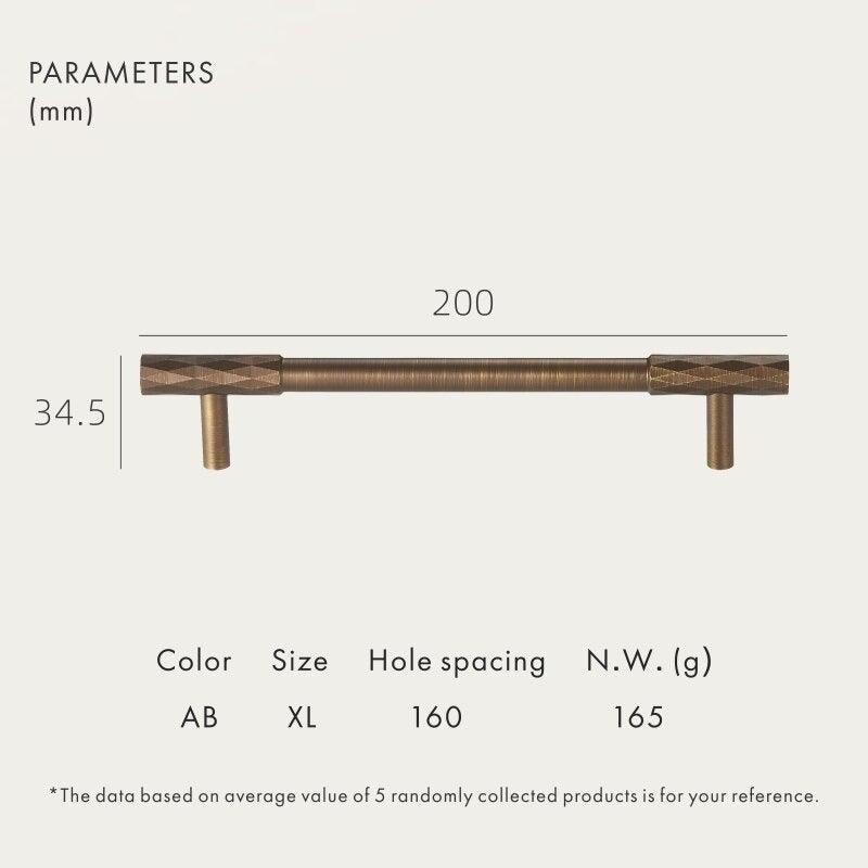 DIAMANTE / SOLID BRASS HANDLES / DIAMOND KNURL - Handle Shop Couture 