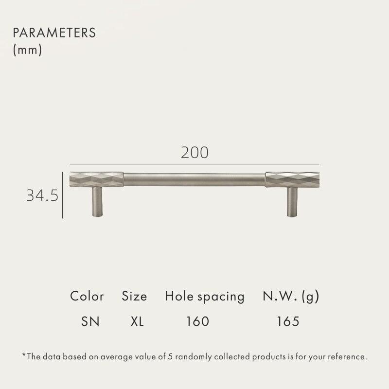 DIAMANTE / SOLID BRASS HANDLES / DIAMOND KNURL - Handle Shop Couture 