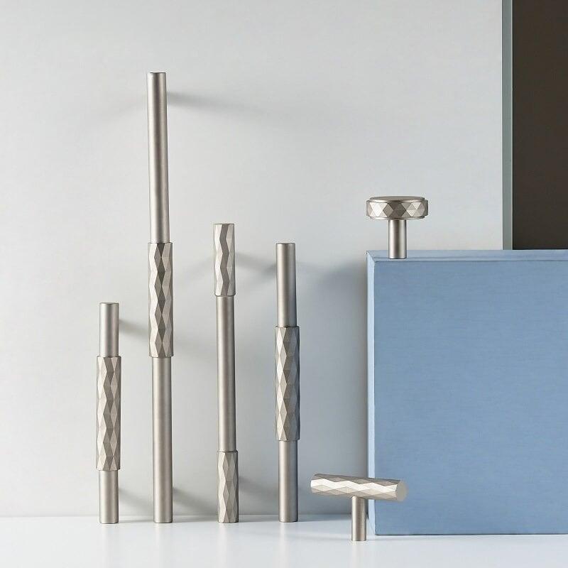 DIAMANTE / SOLID BRASS HANDLES / DIAMOND KNURL - Handle Shop Couture 