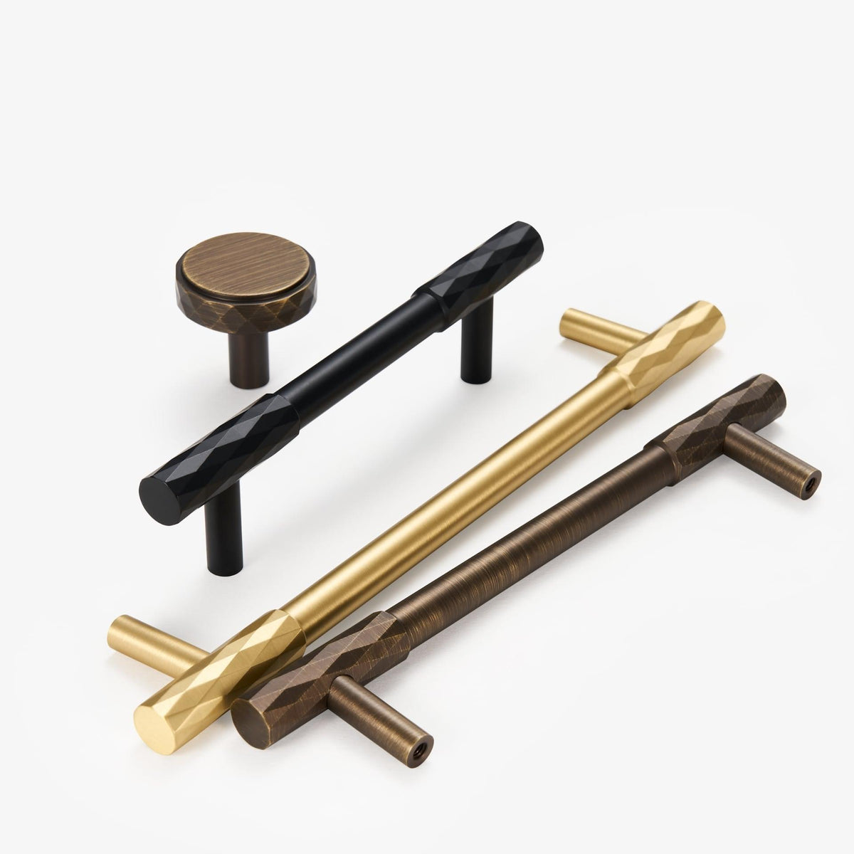 DIAMANTE / SOLID BRASS HANDLES / DIAMOND KNURL - Handle Shop Couture 