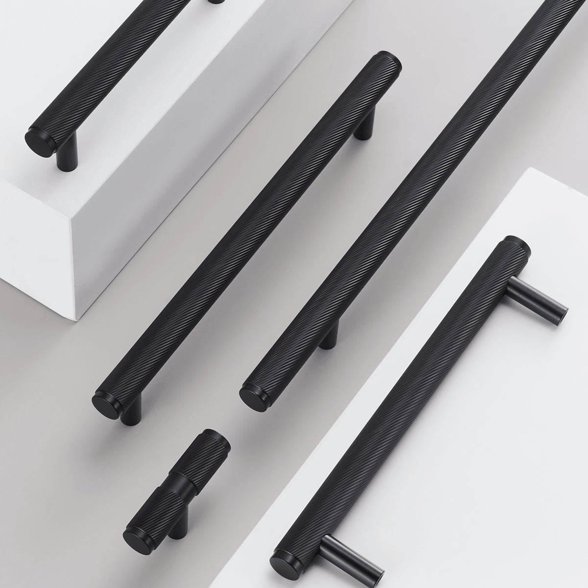 FARO / SOLID BRASS HANDLES / SWIRLED KNURL - Handle Shop Couture 
