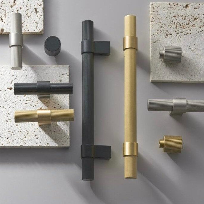 FRESKO / SOLID BRASS HANDLES / LINEAR KNURL - Handle Shop Couture 