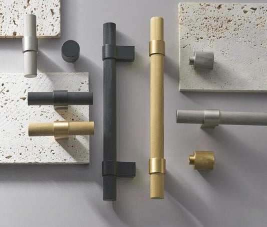 FRESKO / SOLID BRASS HANDLES / LINEAR KNURL - Handle Shop Couture 