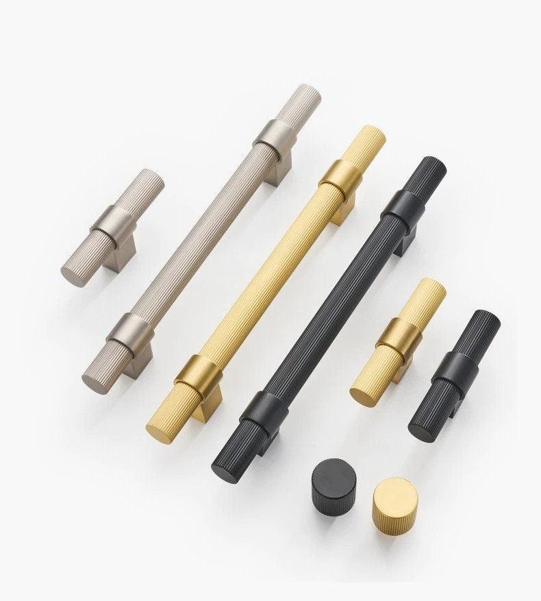 FRESKO / SOLID BRASS HANDLES / LINEAR KNURL - Handle Shop Couture 