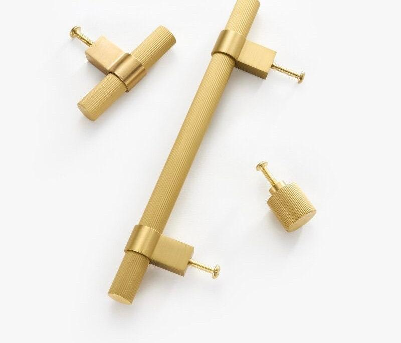 FRESKO / SOLID BRASS HANDLES / LINEAR KNURL - Handle Shop Couture 