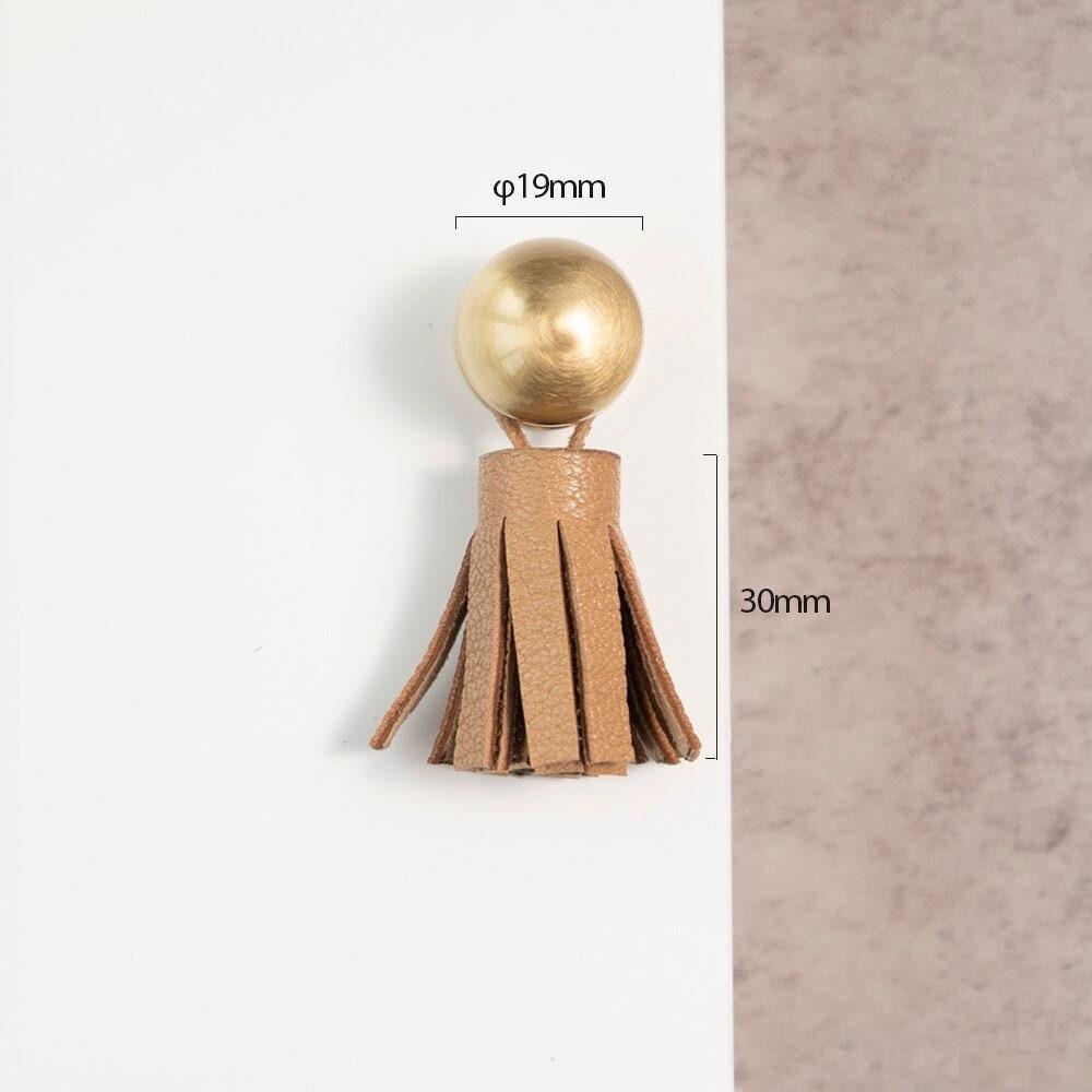 KILLIAN / SOLID BRASS & LEATHER KNOB - Handle Shop Couture 