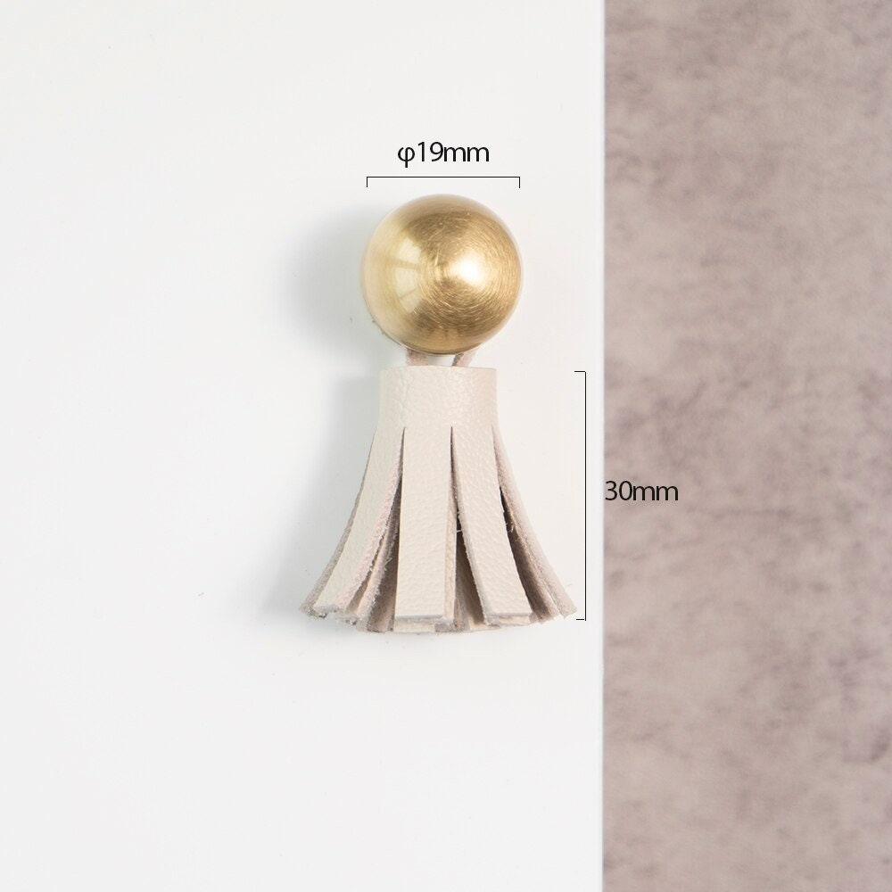KILLIAN / SOLID BRASS & LEATHER KNOB - Handle Shop Couture 