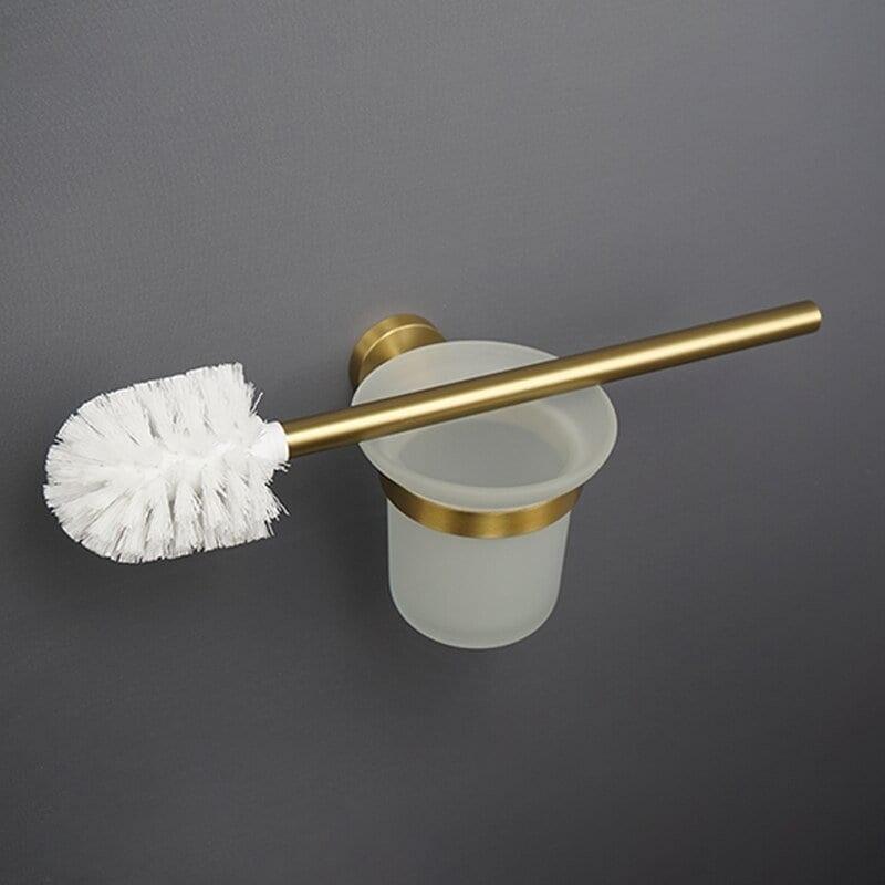 KOS / BATHROOM HARDWARE SET / KNURLED / SATIN GOLD - Handle Shop Couture 