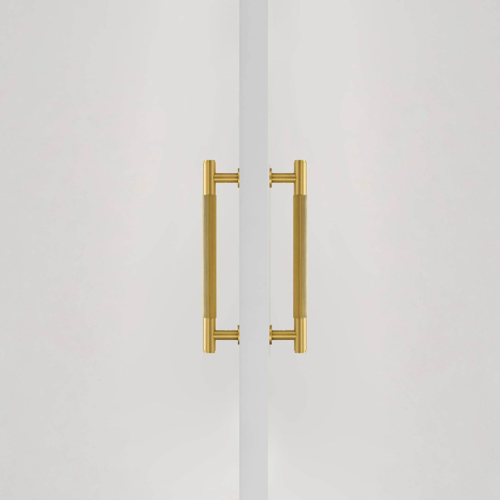 MARBELLA / Double-Sided Solid Brass Knurled Door Pull - Handle Shop Couture 