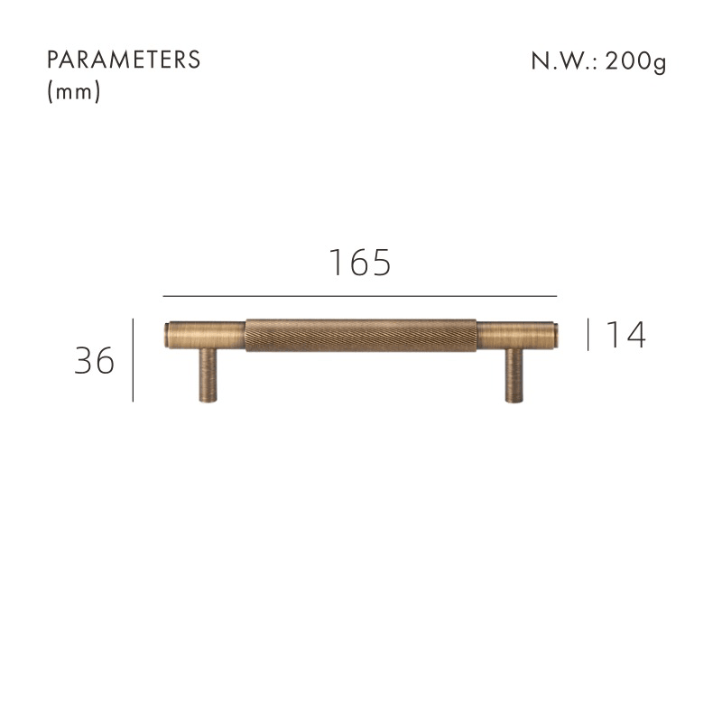 PALENCIA / SOLID BRASS HANDLES / SWIRLED KNURL - Handle Shop Couture 