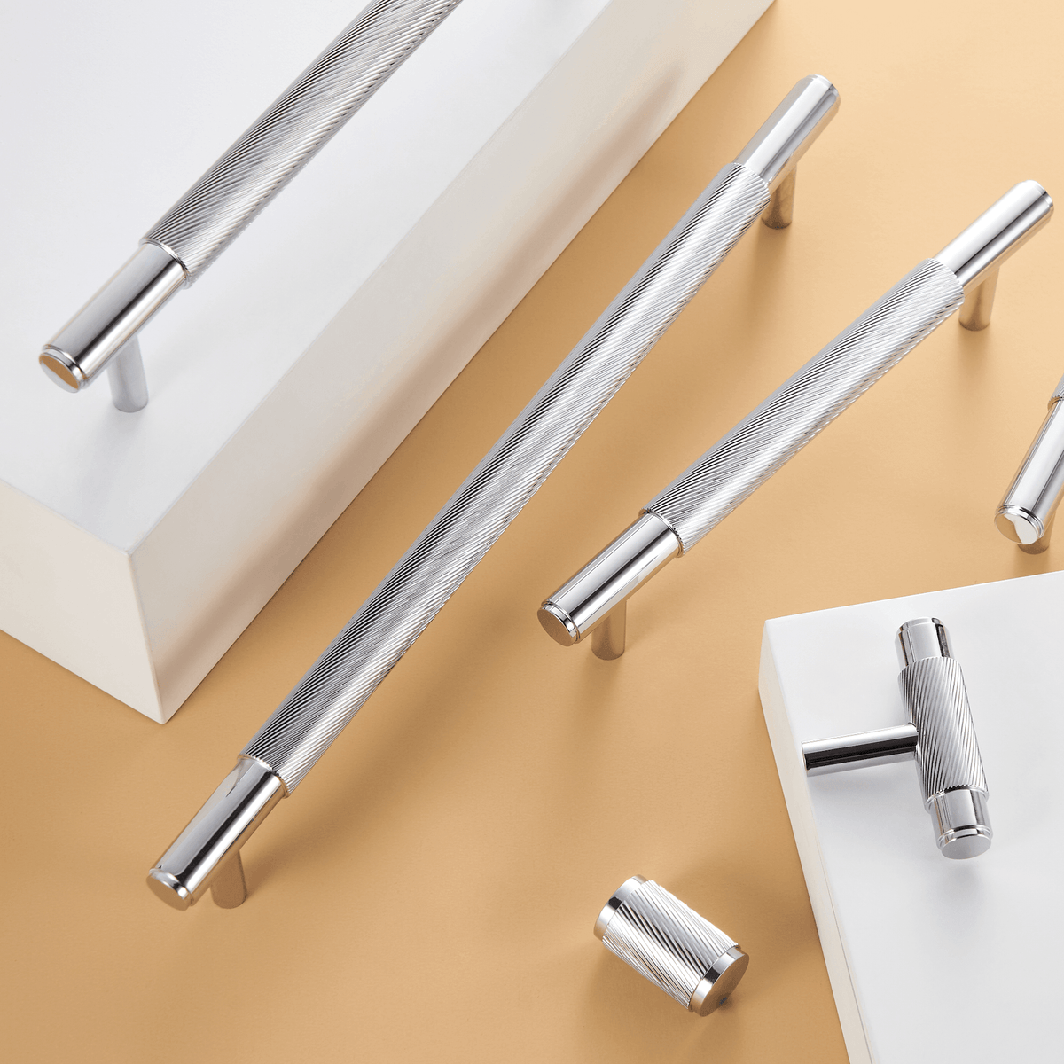 PALENCIA / SOLID BRASS HANDLES / SWIRLED KNURL - Handle Shop Couture 