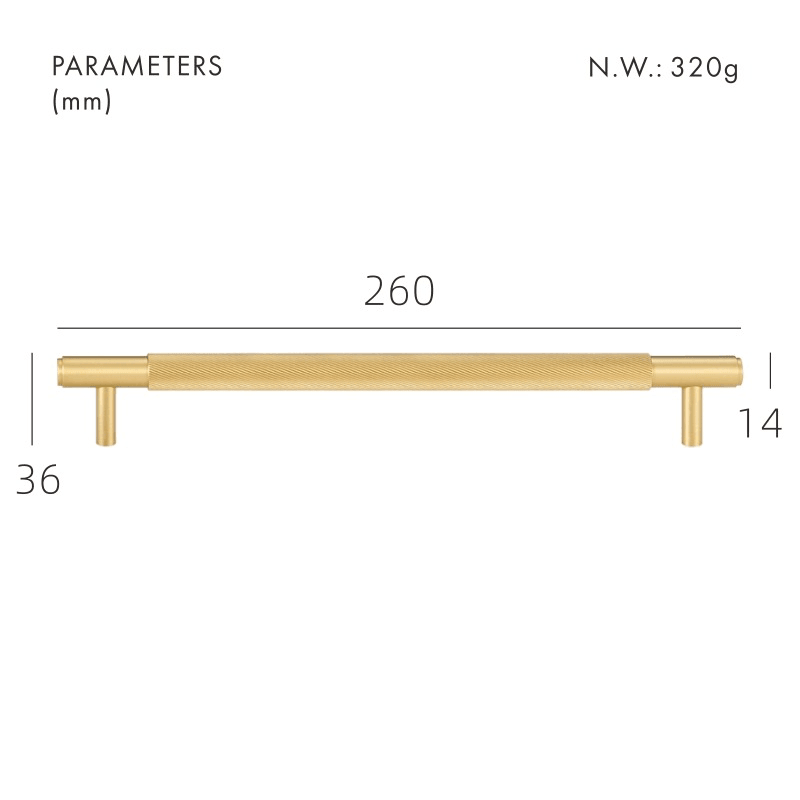 PALENCIA / SOLID BRASS HANDLES / SWIRLED KNURL - Handle Shop Couture 