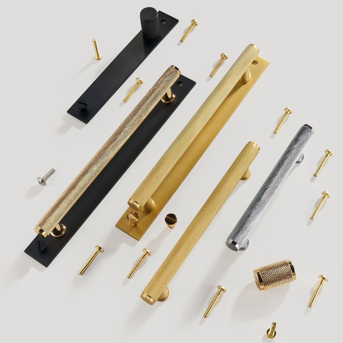 PORTA / Solid Brass Knurled Handles - Handle Shop Couture