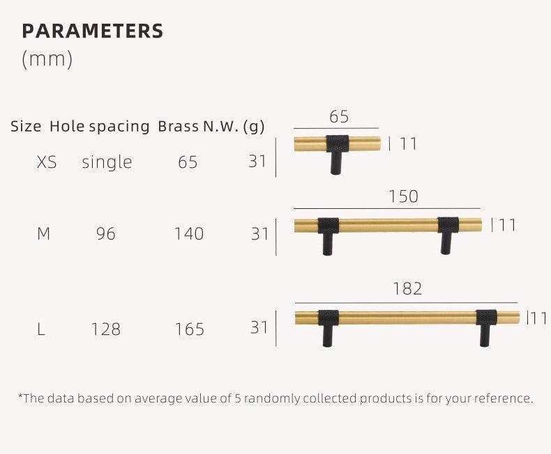 PYRGOS / SOLID BRASS HANDLES / KNURLED - Handle Shop Couture 