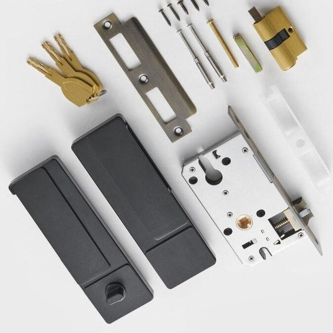 SANTANDER / SOLID BRASS DOOR HANDLE & LOCK SET - Handle Shop Couture 