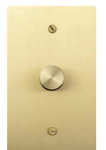 KLAS rotary dimmer, 1-gang satin brass plate